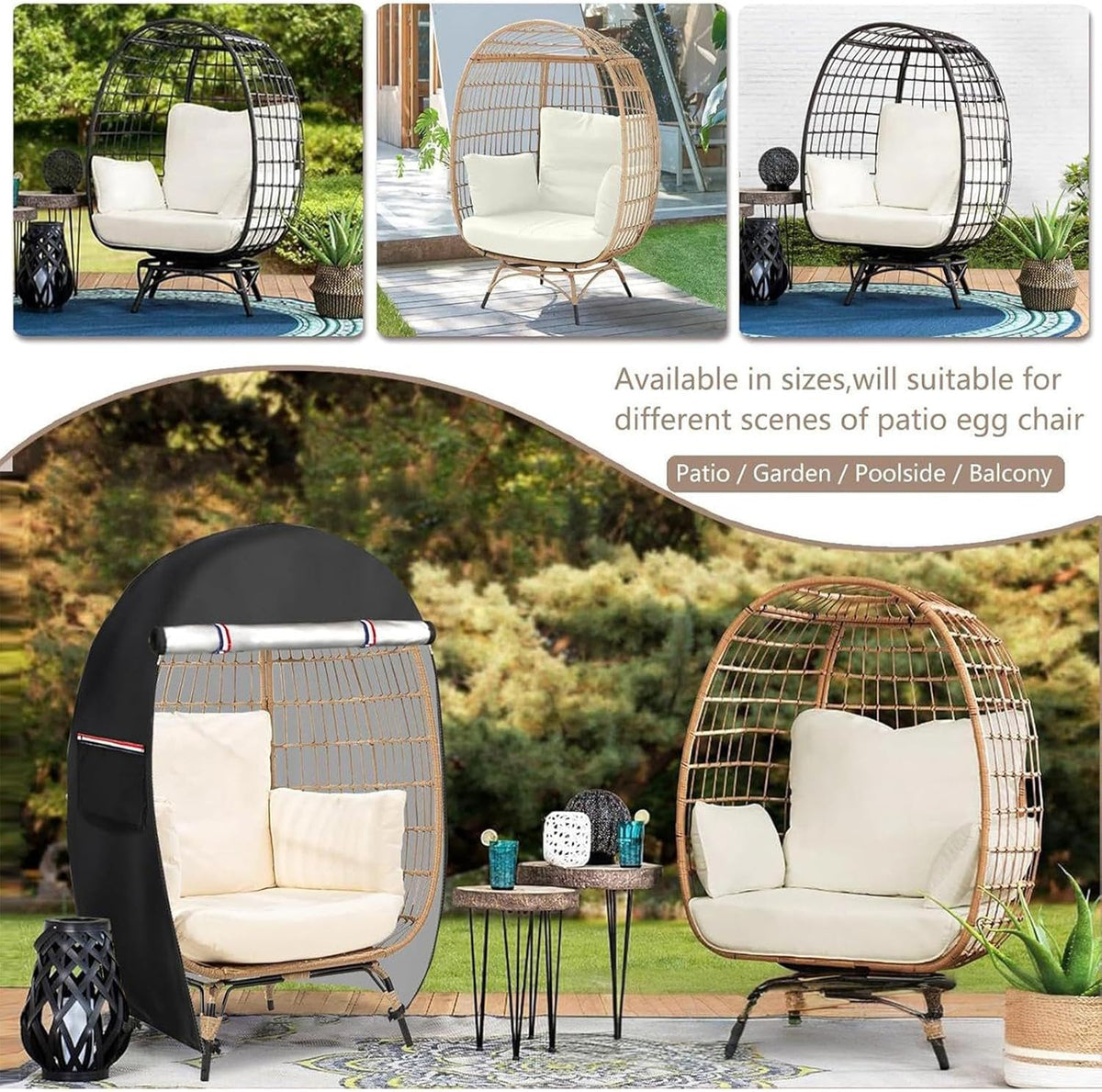 Avtoit | Waterproof Egg Chair Cover with Double Zipper – Solara