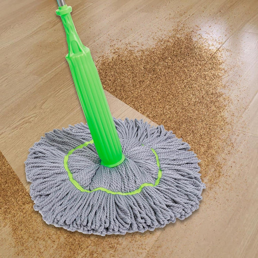 Self-Wringing Mop with Absorbent Microfiber Head and 360-Degree Rotation
