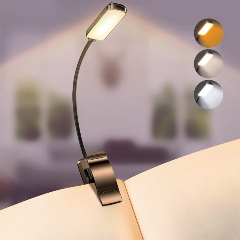 Avtoit | Buy 9 LED USB rechargeable reading lamp for reading in bed - eye-friendly, stepless dimmable | Small lightweight clip-on reading lamp