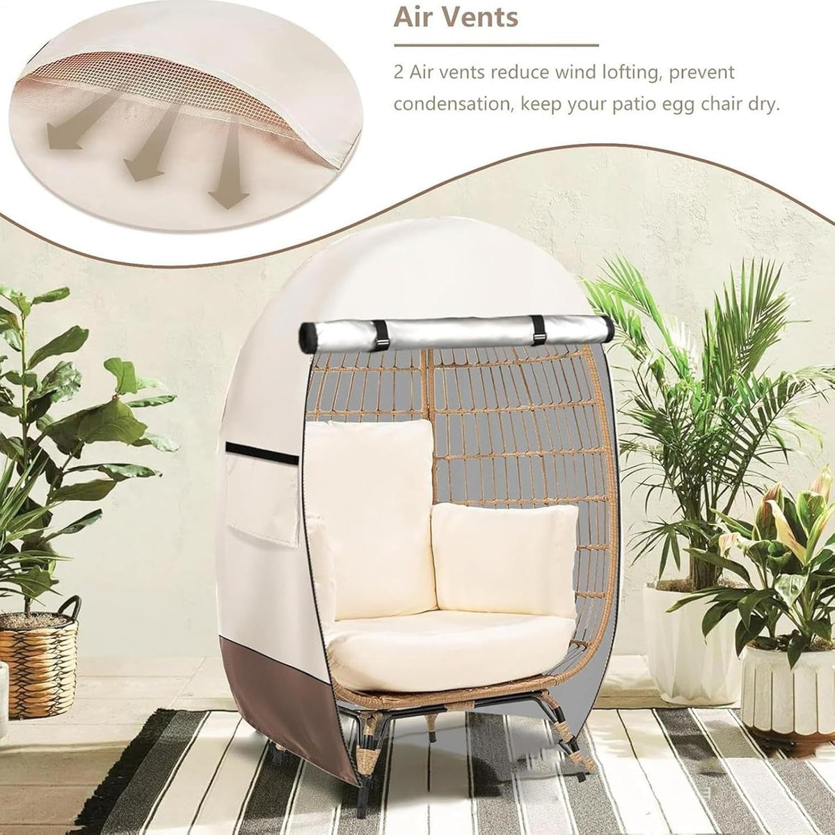 Avtoit | Waterproof Egg Chair Cover with Double Zipper – Solara