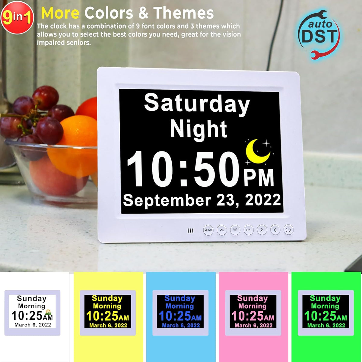Avtoit | 11.5-Inch Digital Calendar Day Clock with 19 Reminders – Claryon