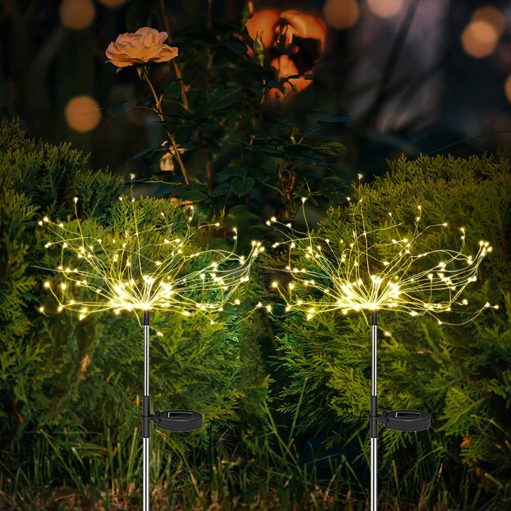 Avtoit | 4 Piece Solar Firework Garden Lights - Weatherproof LED Decorative Lighting, Solar Energy for Garden and Patio