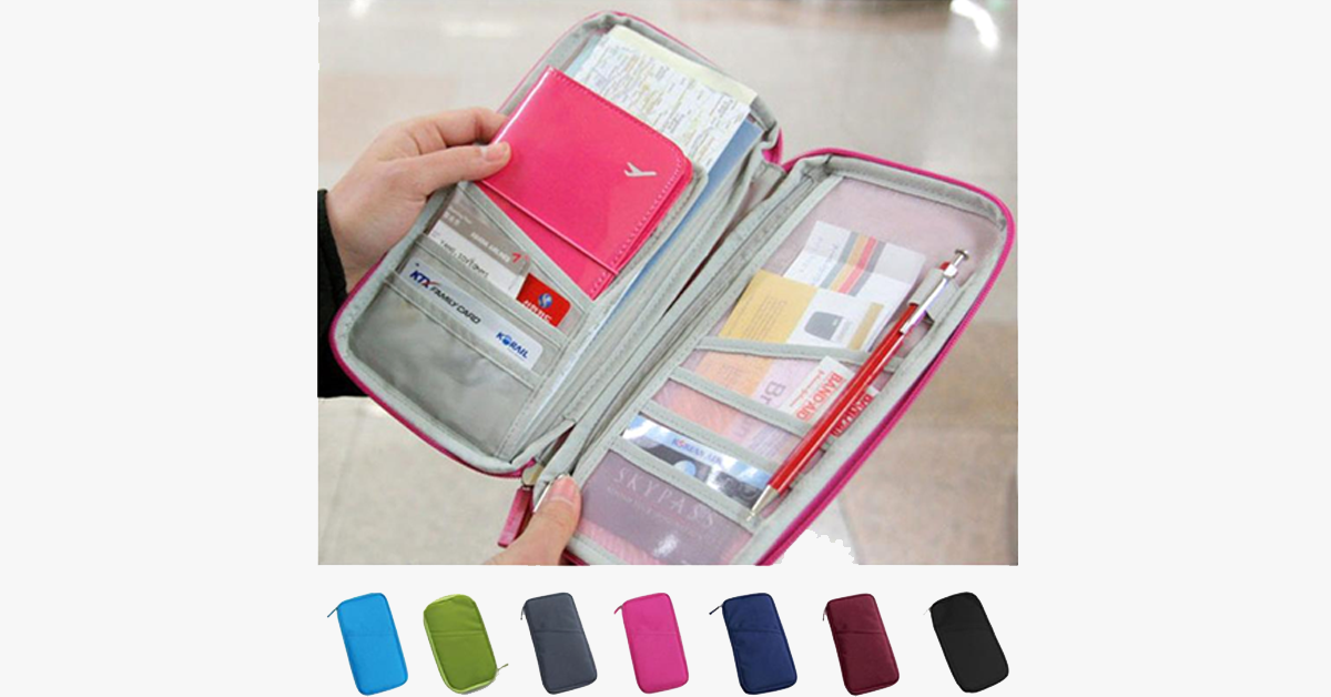 Avtoit | Travel wallet with zipper - Classic design - Multicolor - Separate compartments for business cards