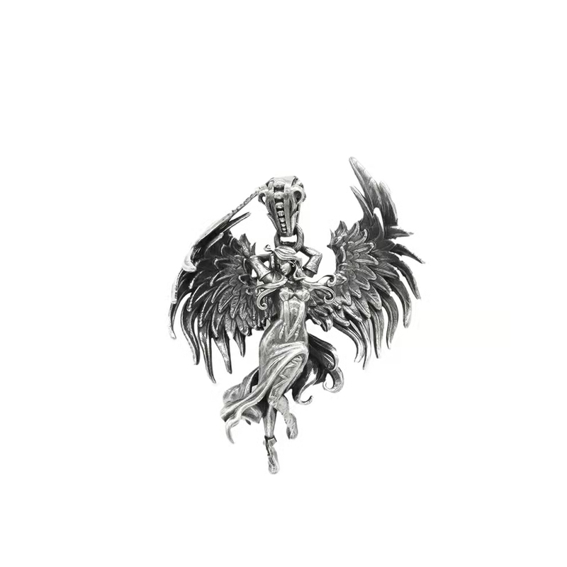 Avtoit | Sterling Silver Guardian Angel Pendant Necklace