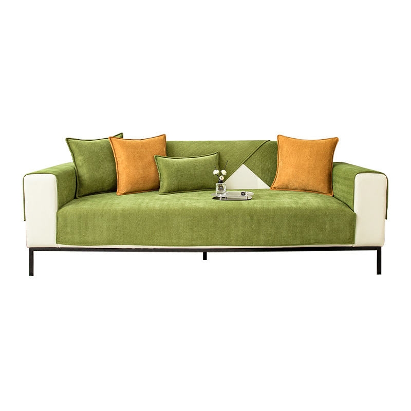 Avtoit | Wavy Check Chenille Fabric Furniture Protector Sofa Cover