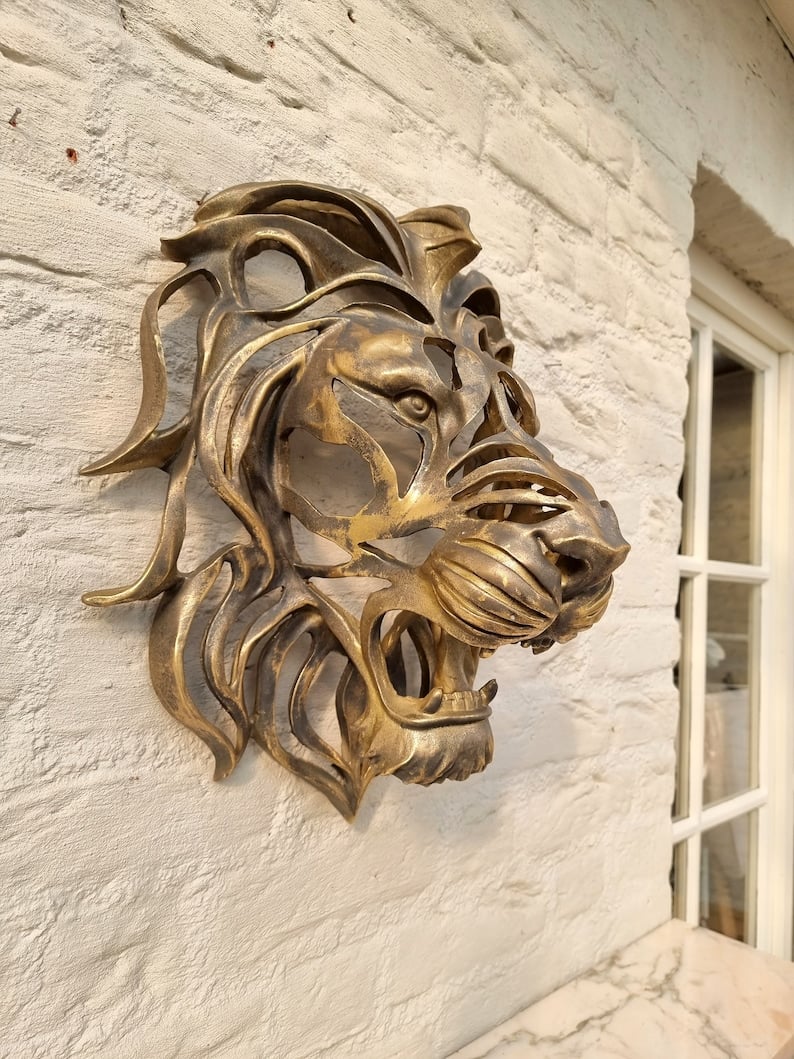 Avtoit | Rare Find-Large Lion Head Wall Mounted Art Sculpture