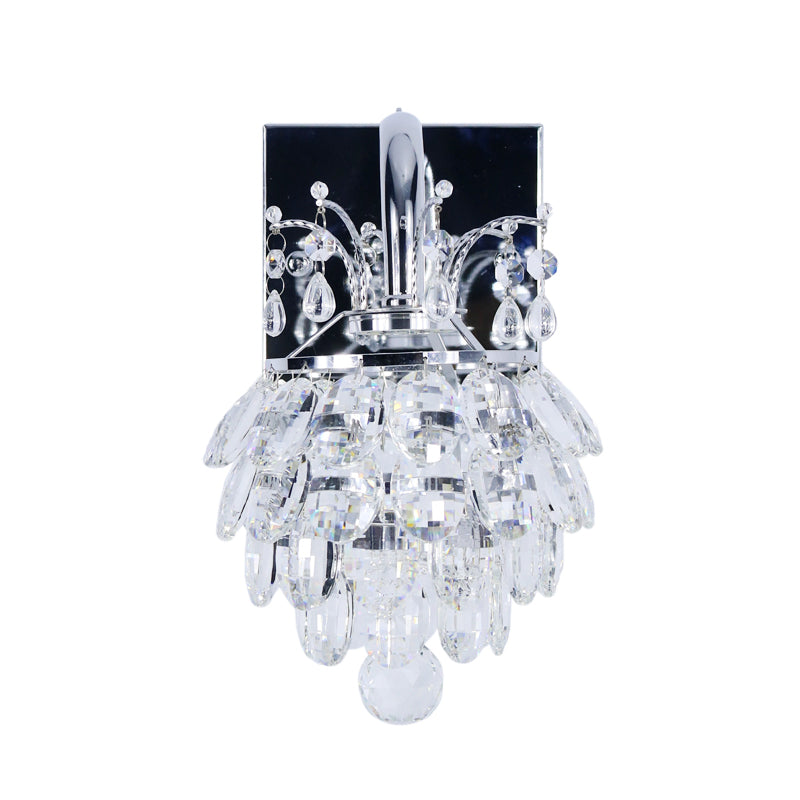 Avtoit | Crystal Artichoke Wall Lamp Modern Style Nightstand LED Wall Light Lamp in Chrome