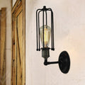 Avtoit | 1 Head floor lamp Vintage industrial tube cage shading metal mini wall light fixture in black for corridor