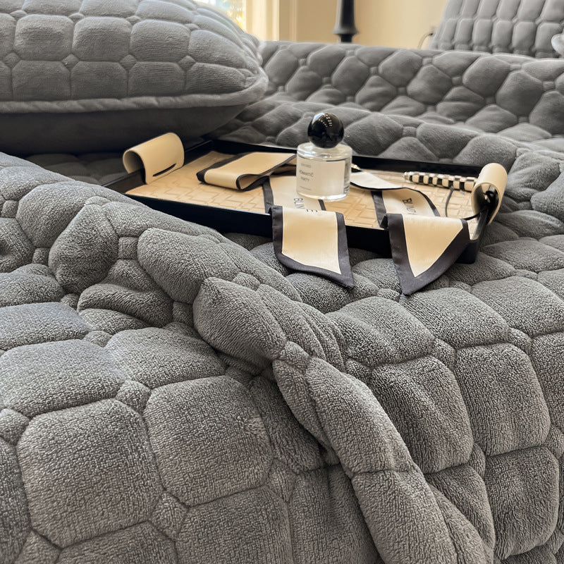 Avtoit | Modern Soft Throw Blanket with Square Texture – Stylish Fluffy Bed & Sofa Cover