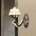 Avtoit | Clear Crystal Chrome Wall Light Narrow 1/2-Bulb Modern Wall Light with Illuminated Arm