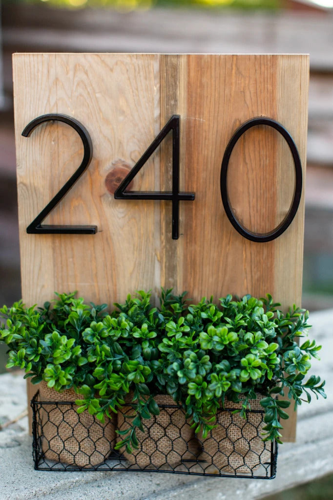 Avtoit | Royelux Modern House Numbers - Stainless Zinc Alloy, Black Finish, 5" High