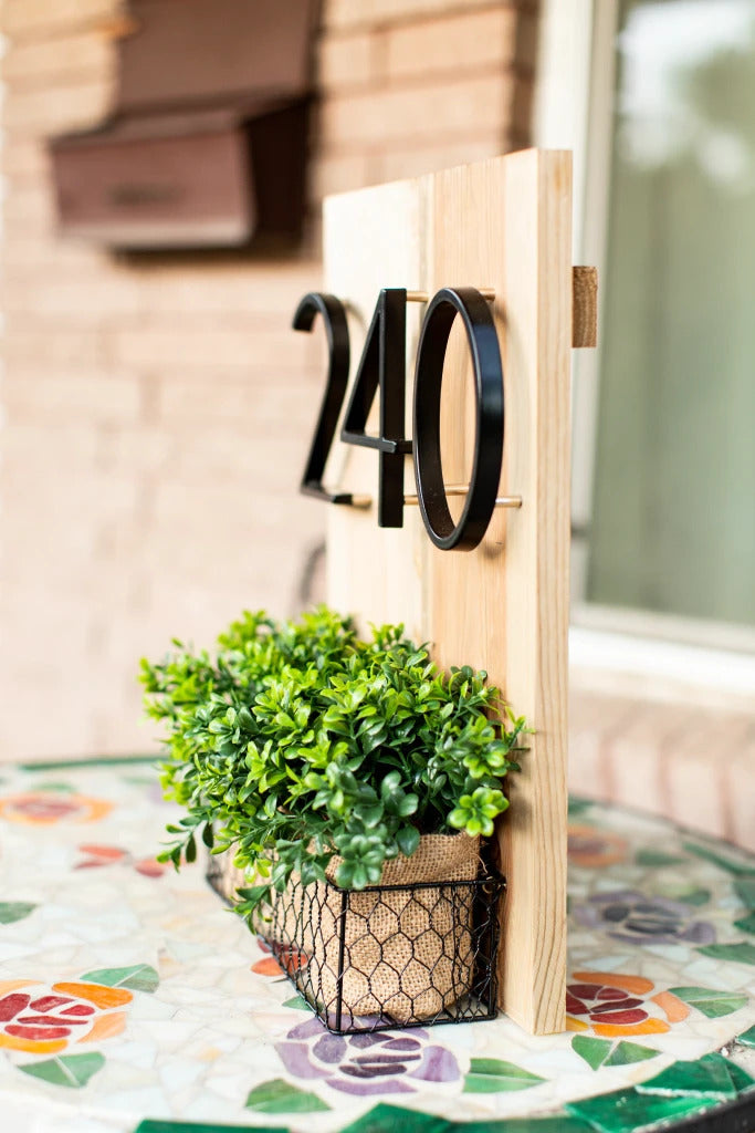 Avtoit | Royelux Modern House Numbers - Stainless Zinc Alloy, Black Finish, 5" High