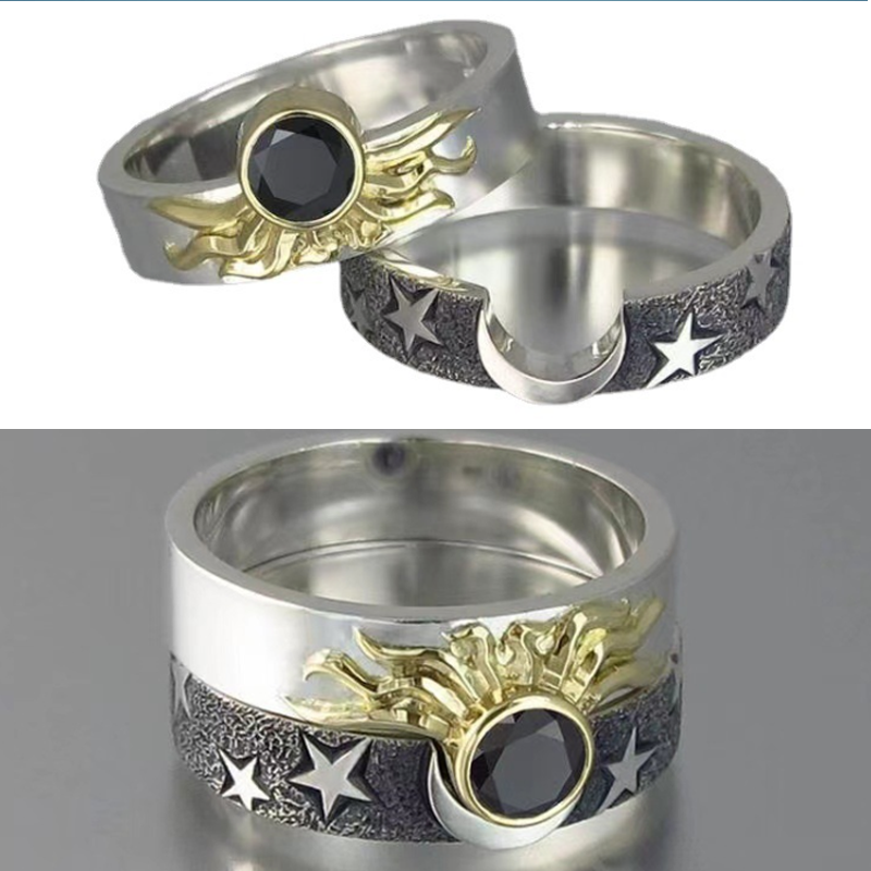 Avtoit | Vintage Star Moon Sun Ring Set