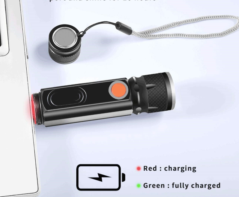 Avtoit | USB Rechargeable Magnetic Flashlight – LED Emergency Light with Magnet and Carry Strap