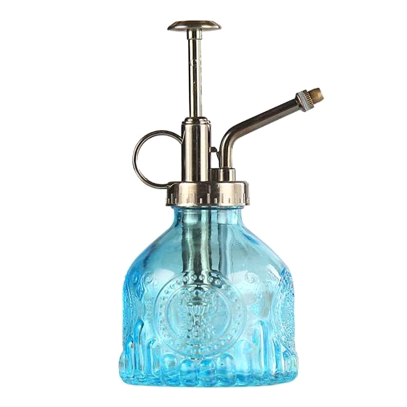 Avtoit | Embossed glass bottle with metal nozzle – Plant sprayer for flower watering in vintage design
