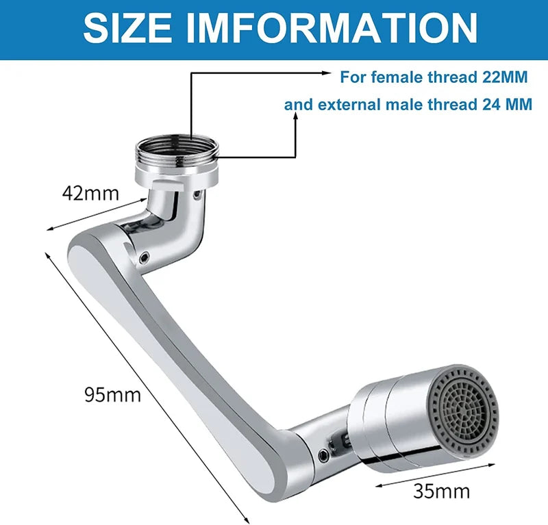 Avtoit | Universal 1080° Swiveling Robot Arm Swivel Extension Faucet Aerator