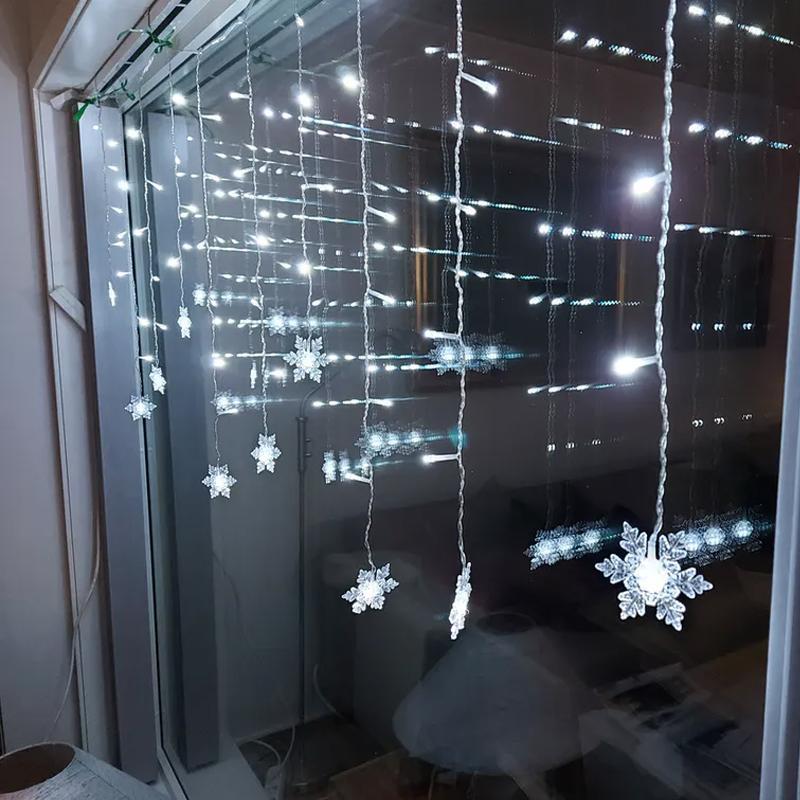 Avtoit | Curtain Snowflake LED String Lights