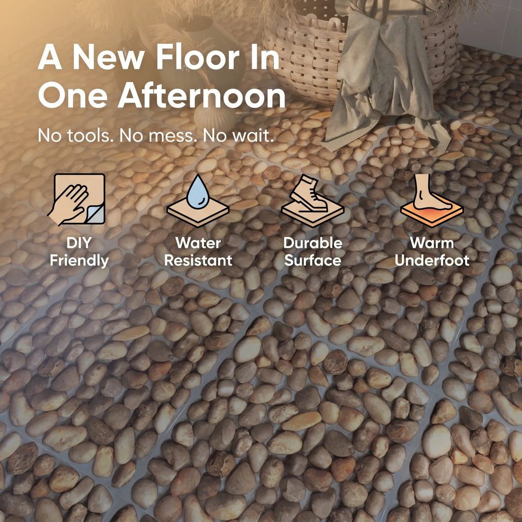 Avtoit | Peel and Stick PVC Flooring Matt Vinyl Flooring with Stone Look