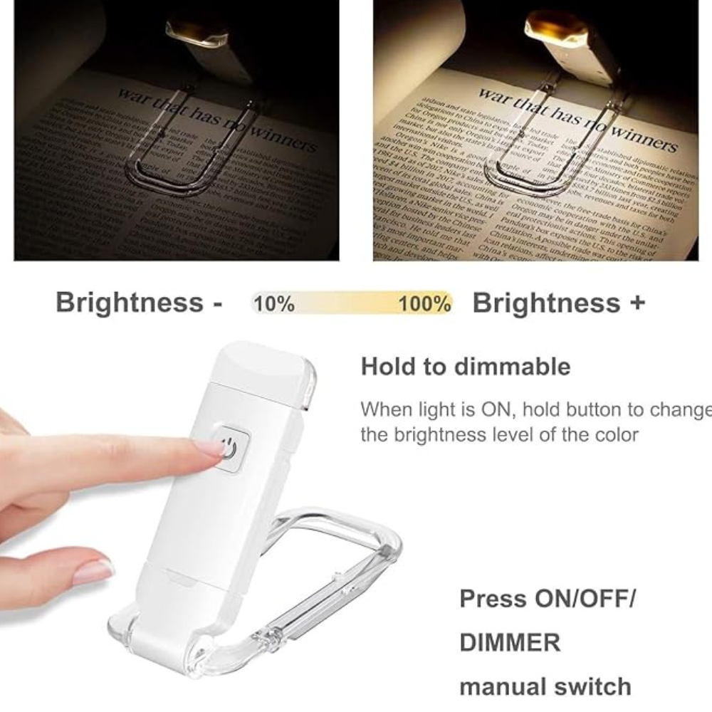 Avtoit | Book Reading Lights - Adjustable LED Clip-on Rechargeable Book Light, USB Powered for Reading in Bed, Best for Bookworms and Kids