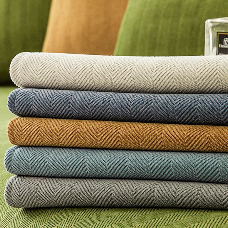 Avtoit | Wavy Check Chenille Fabric Furniture Protector Sofa Cover