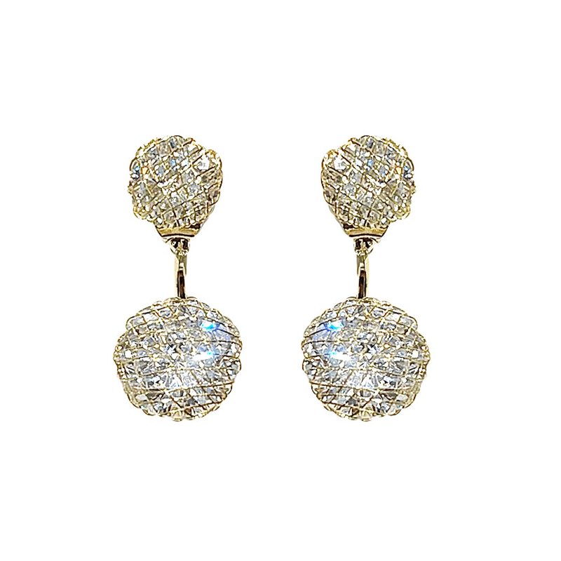 Avtoit | Simple Hollow Diamond Ball Earrings