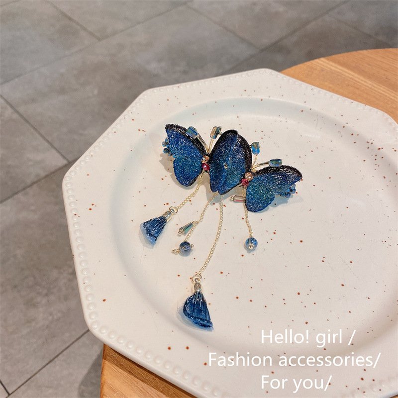 Avtoit | Temperament Butterfly Rhinestone Tassel Hair Clip