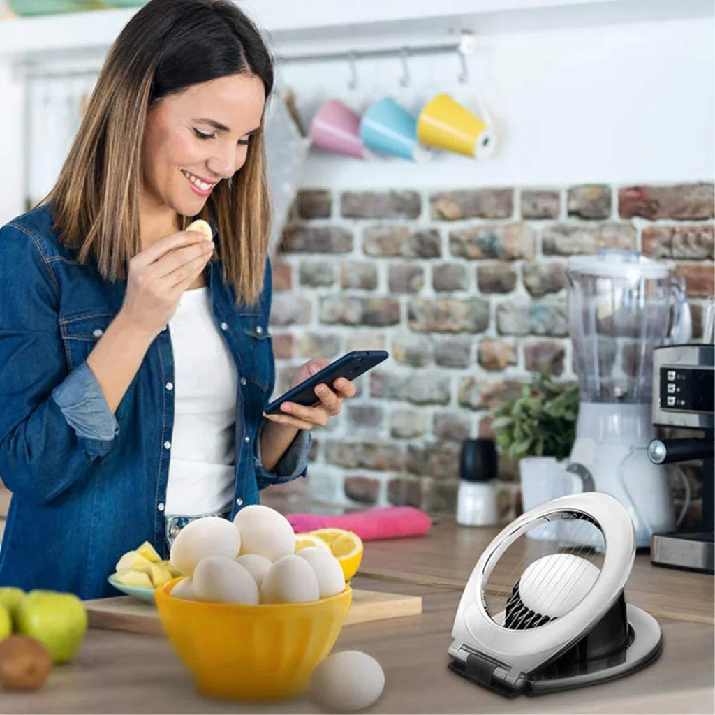 Avtoit | Stainless Steel Egg Slicer – 3-in-1 Cutting Options for Effortless Preparation!