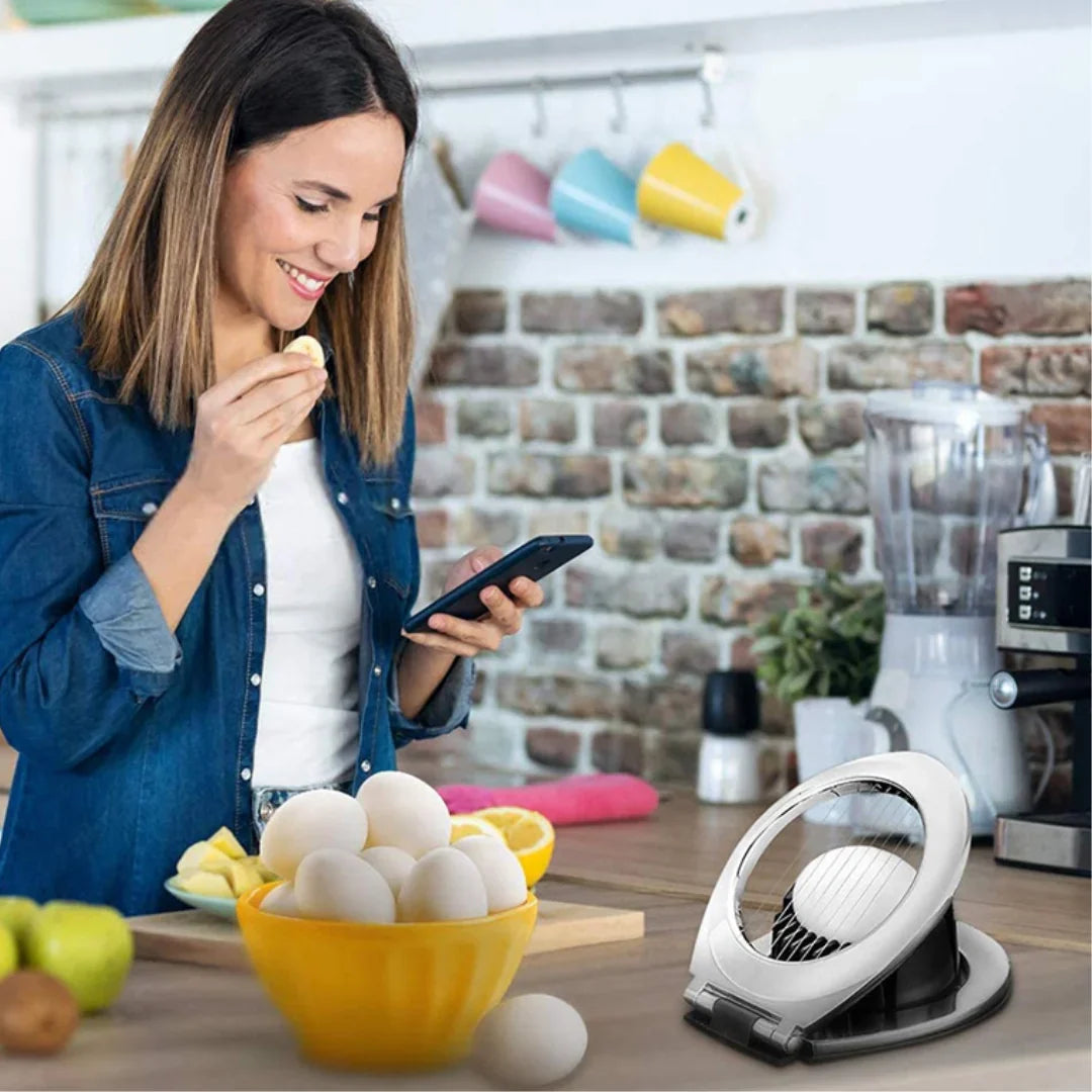 Avtoit | Stainless Steel Egg Slicer – 3-in-1 Cutting Options for Effortless Preparation!