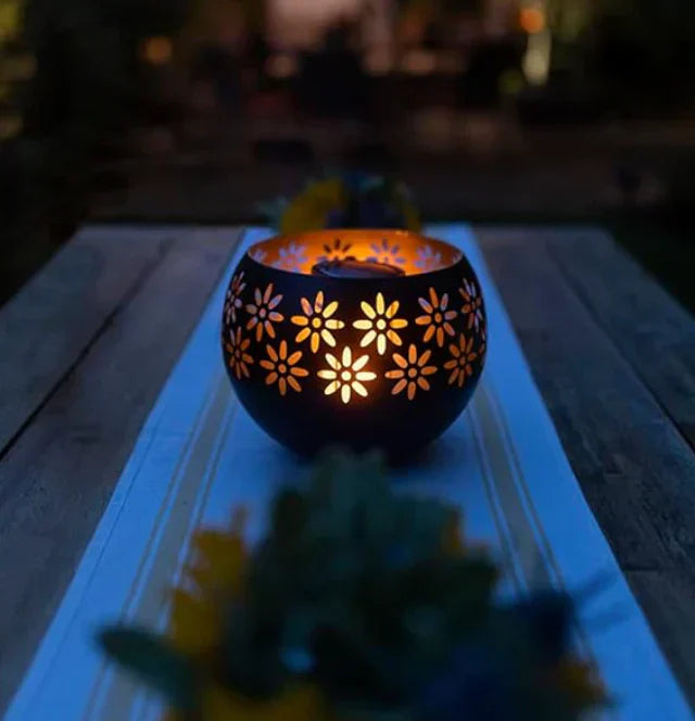 Avtoit | Flower Pattern Candle Lamp – Decorative LED Table Lamp for Stylish Lighting