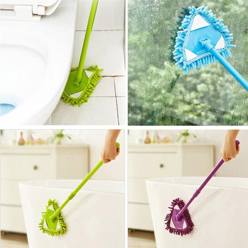 Rotatable adjustable triangular mop with 180-Degree Rotation