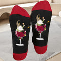 Avtoit | Christmas gnome wine glass unisex crew socks