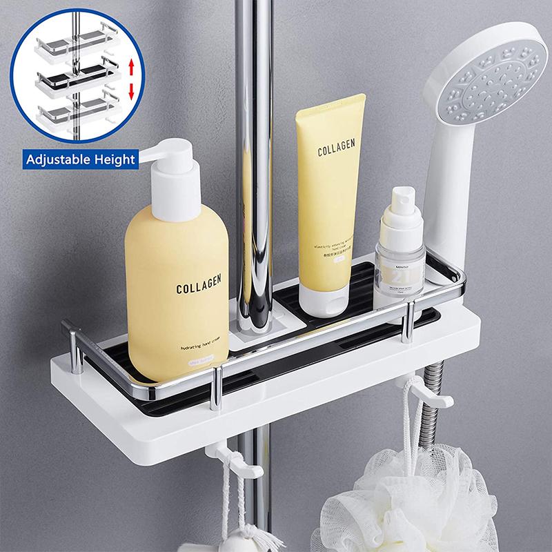 Avtoit | Bathroom Shelf Caddy for Shower Rod, No Drilling Pole Shower Storage Shelf Holder