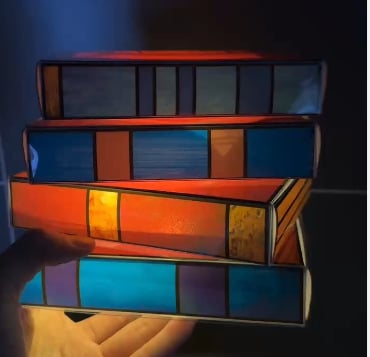 Avtoit | Stained Plastic Stacked Books Lamp