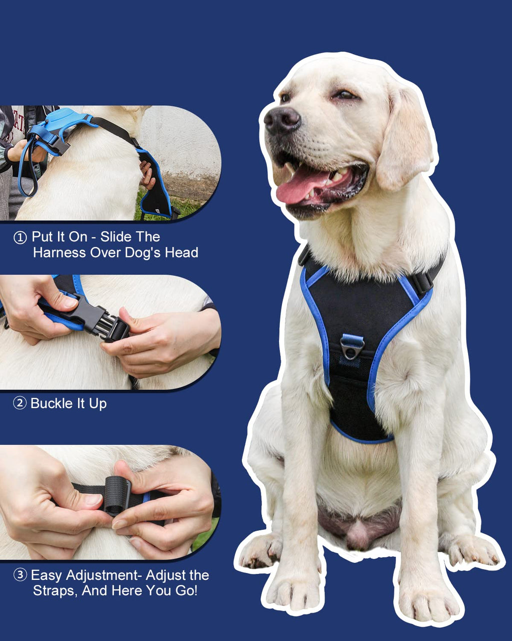 Avtoit | mamymarket™ - Dog Harness and Retractable Leash Set All-in-One