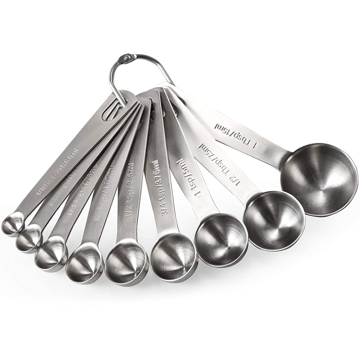 Avtoit | 9-piece set: stainless steel measuring spoons for dry and liquid ingredients