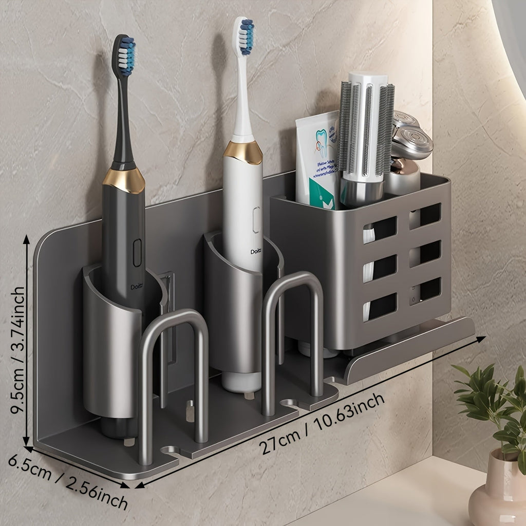 Avtoit | BristleHub Wall-Mounted Electric Toothbrush Holder – Aluminium Bathroom Organiser with Drainage Holes