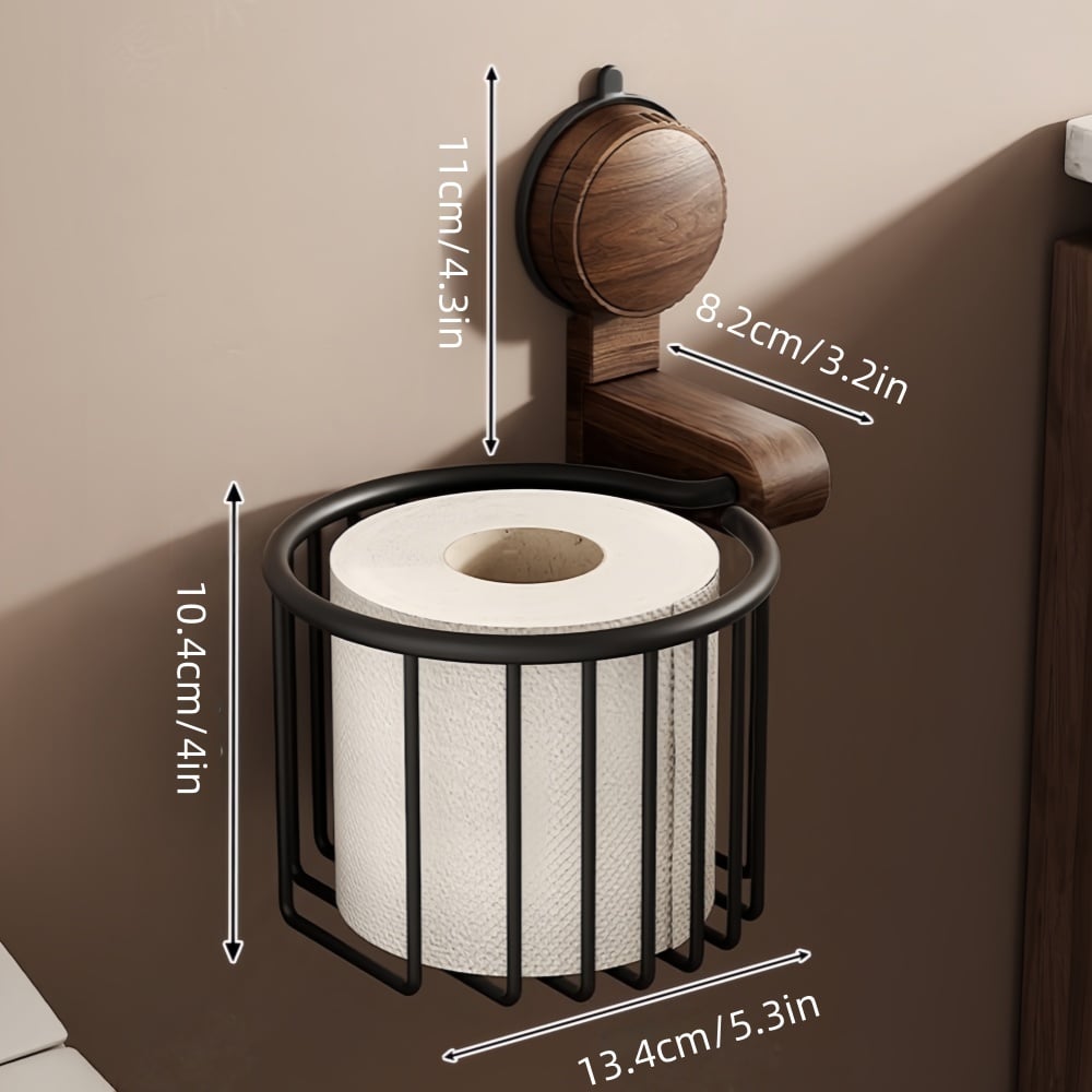 Avtoit | Suction Cup Walnut Paper Towel Holder