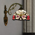 Avtoit | Bronze 1-Light Wall Lighting Fixture Tiffany Cut Glass Peony Pattern Bowl Wall Mount Light