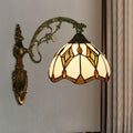 Avtoit | Wave-Edge Bowl Wall Lamp 1-Light Tiffany Glass Crafts Wall Mount Light Fixture in Bronze