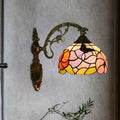 Avtoit | Single Butterfly and Peony Wall Floor Lamp Tiffany Bronze Stained Glass Wall Mount Lamp