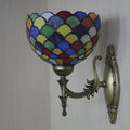 Avtoit | Spots/Semicircles Wall Lamp Single Bulb Yellow Glass Tiffany Wall Mounted Light Fixture in Bronze