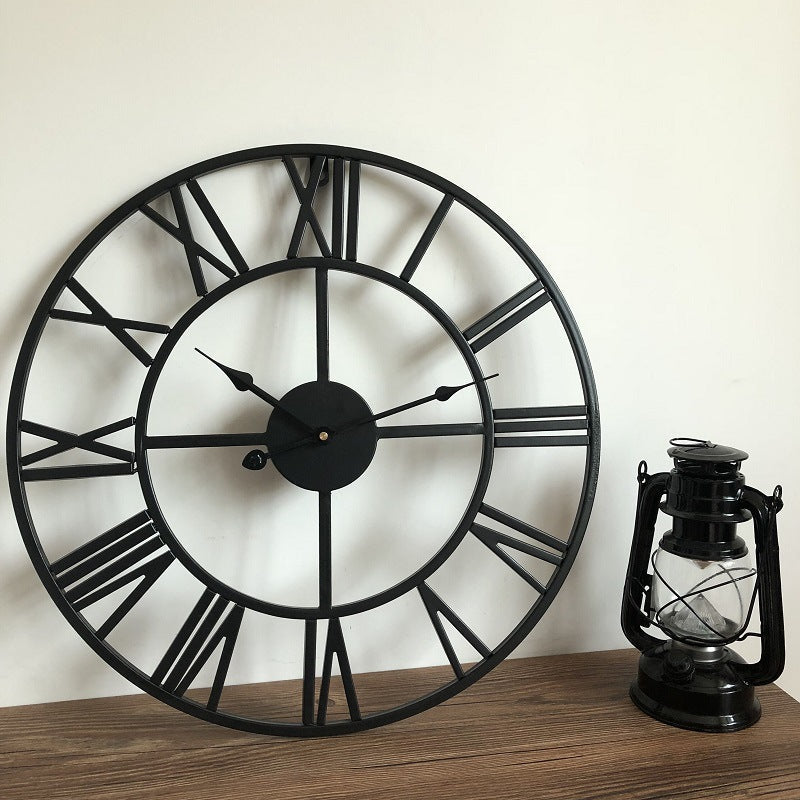 Avtoit | Roman Letters Large Silent Wall Clock 16 Inch Iron