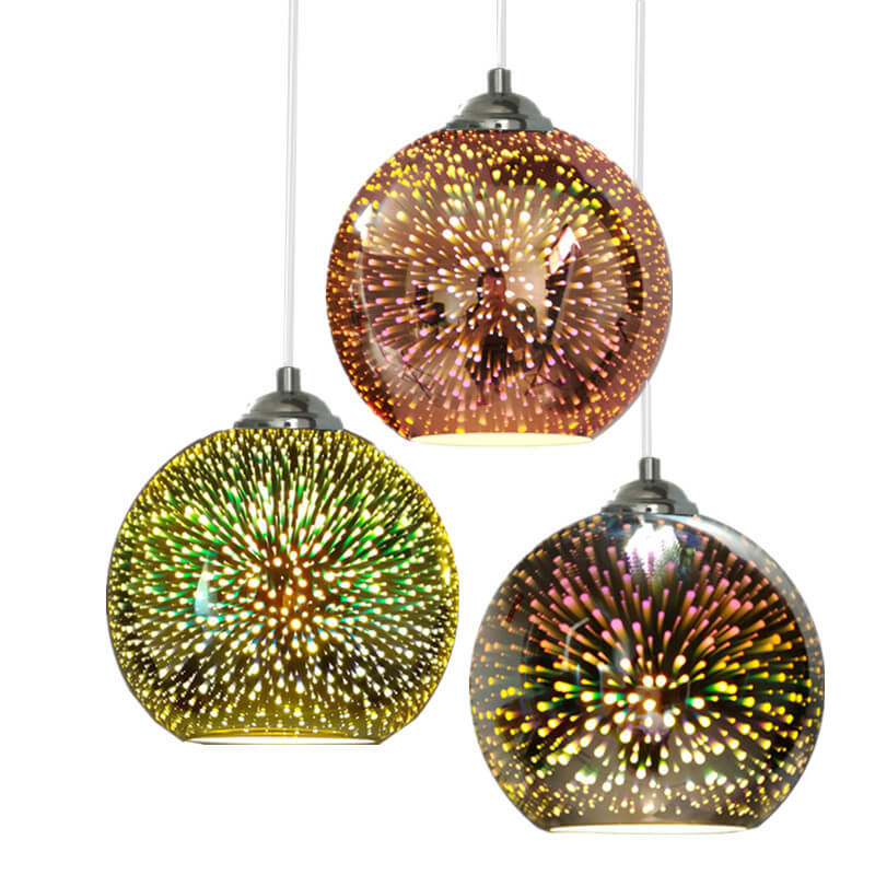 Avtoit | Modern creative 3D colorful firework glass 1-light dome pendant lamp