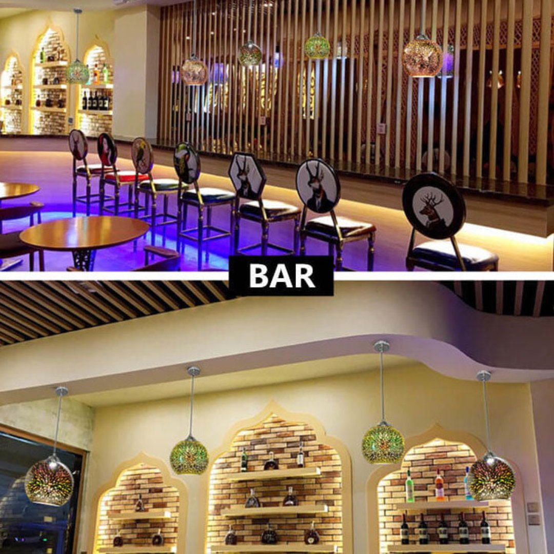 Avtoit | Modern creative 3D colorful firework glass 1-light dome pendant lamp