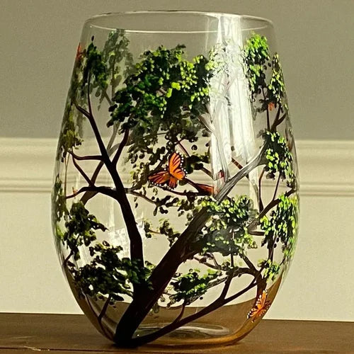 Avtoit | Hand Painted Four Seasons Tree Wine Glasses | Unique Art