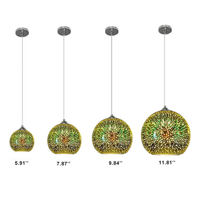 Avtoit | Modern creative 3D colorful firework glass 1-light dome pendant lamp
