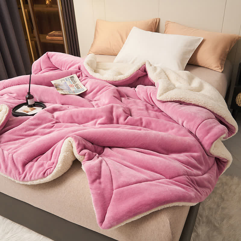 Avtoit | Solid thick double-sided velvet cube blanket