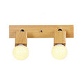 Avtoit | Wood Linear Wall Light with Exposed Bulb Modern Style 2 Heads Indoor Swiveling Wall Mount Light