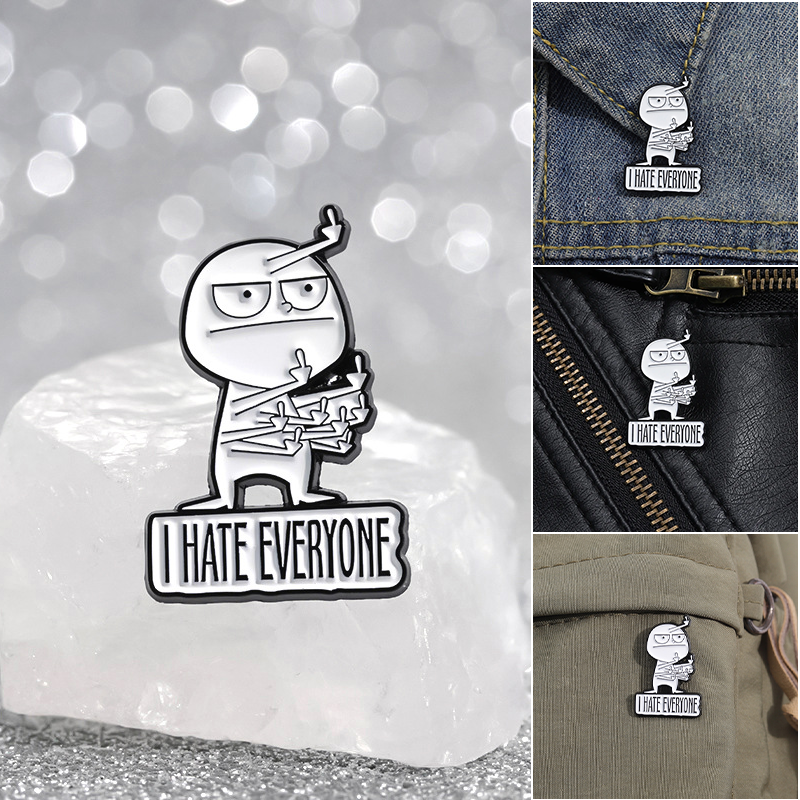 Avtoit | I HATE ALL funny brooch