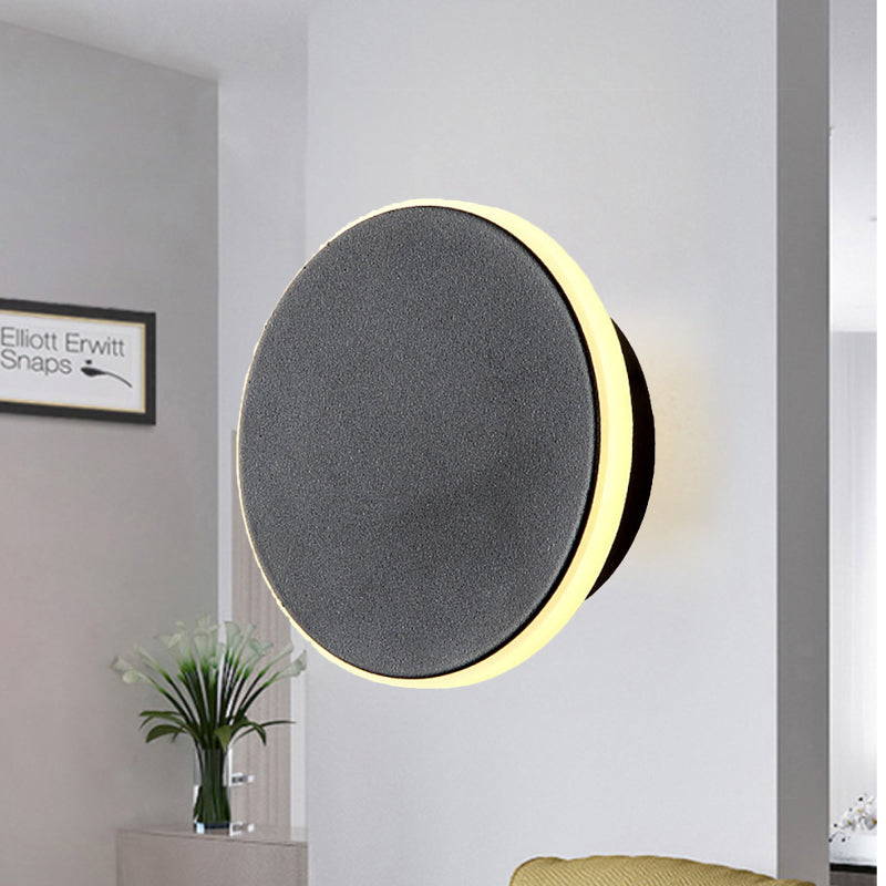 Avtoit | Black/White Disc LED Wall Light Modernism Single Acrylic Wall Lighting Ideas in Warm/White Light
